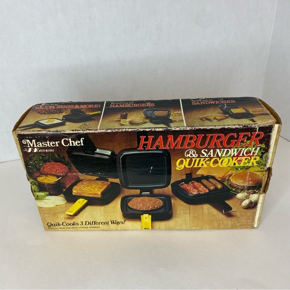 NIB Vintage Master Chef Vintage Sandwich and Hamburger Quick Cooker in Box - Picture 5 of 11